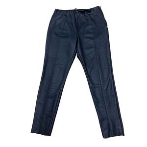 Topshop Black Vegan Leather Pants Women Petite 8  High Rise Skinny Stretch PU